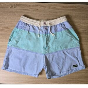 Surf Gear Men's Surf Shorts Size 30 Pastel Colorblock Drawstring Cotton vintage
